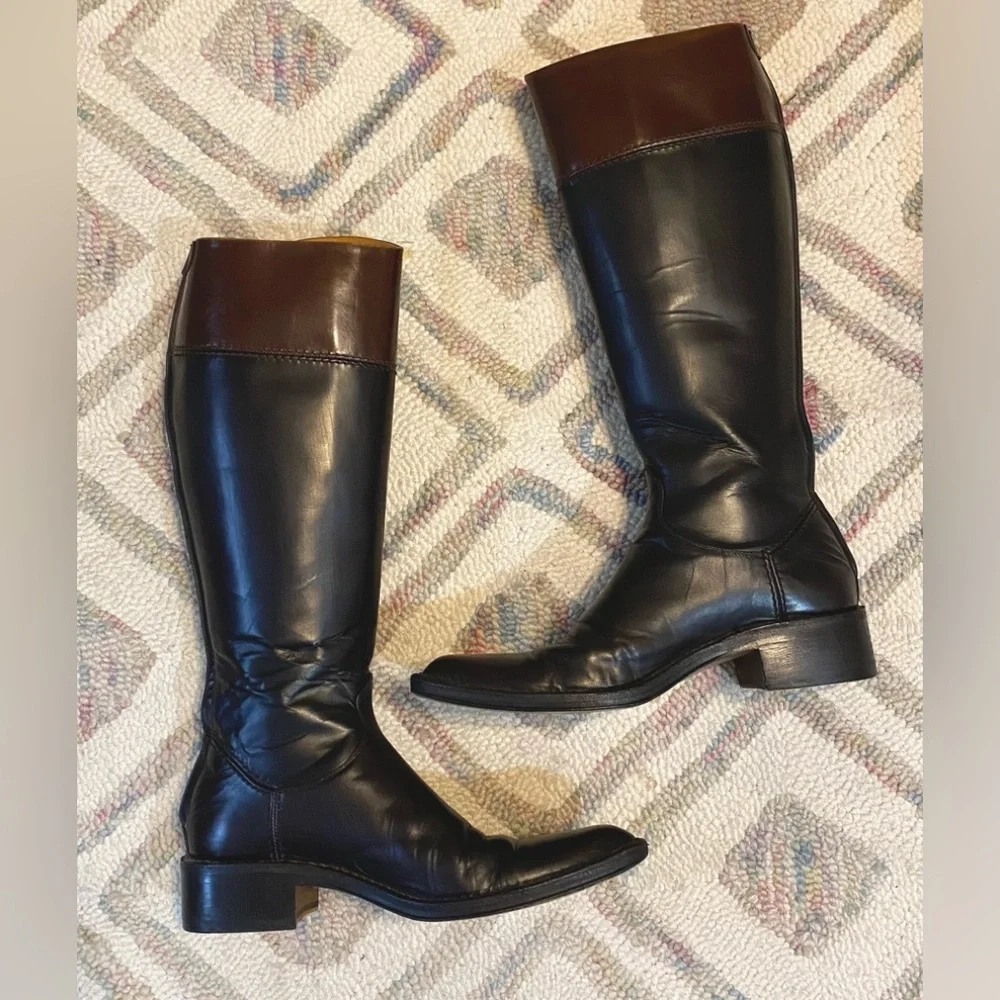 Rocco P Barney’s Tall Western Riding Knee Boots Flat Leather 36.5 Leather - Picture 8 of 13